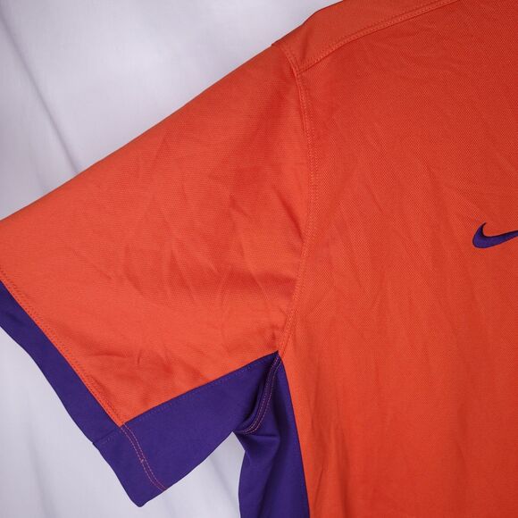 Nike Polo Shirt Mens XXL Clemson Soccer Orange, Purple Dri Fit - Picture 3 of 11